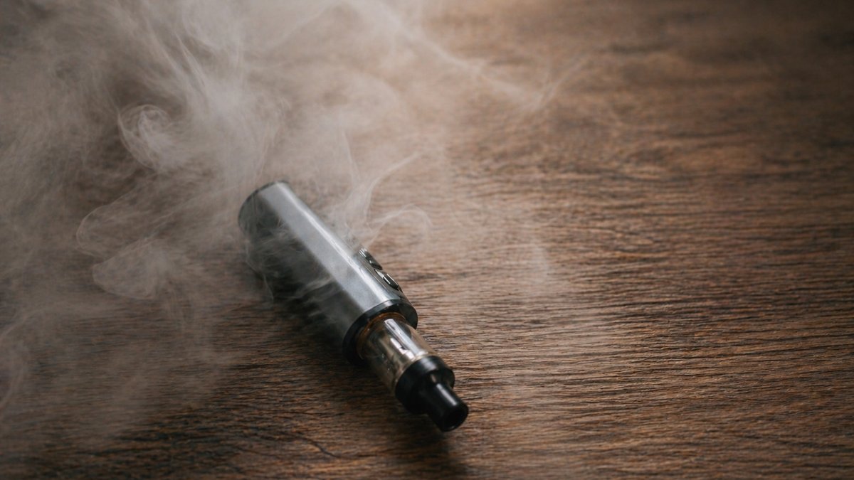 Soft vapor wisps representing nicotine reduction